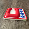 Red, White & Blue USA 3D Football Helmet Bumper Captain Patch Jersey C Style - Perfect for Adult & Youth Full Size Football Helmets