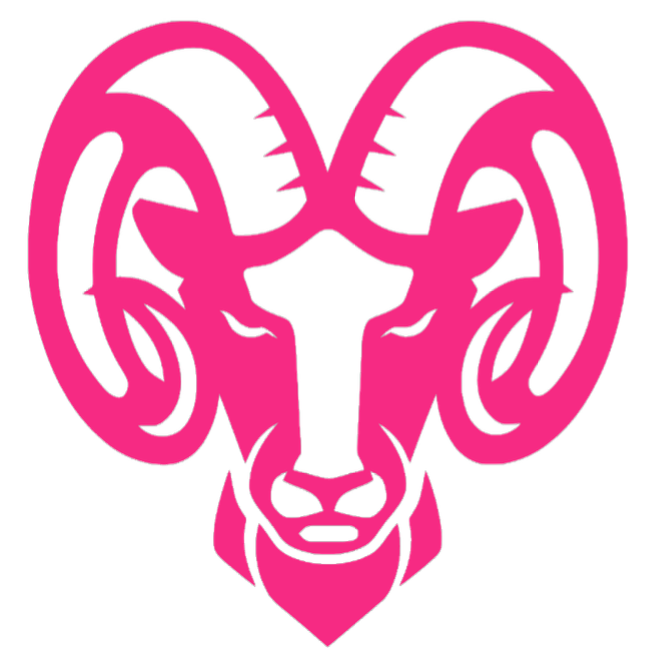 Rhode Island Rams HOT PINK Mascot Logo Premium DieCut Vinyl Decal PICK SIZE