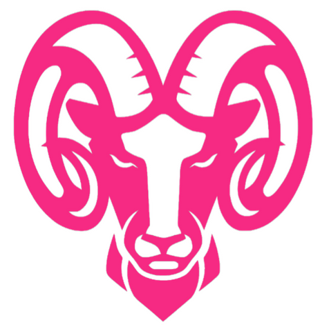 Rhode Island Rams HOT PINK Mascot Logo Premium DieCut Vinyl Decal PICK SIZE