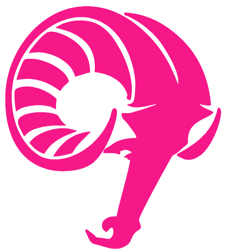 Rhode Island Rams Hot Pink Retro Throwback Logo Premium DieCut Vinyl Decal PICK SIZE