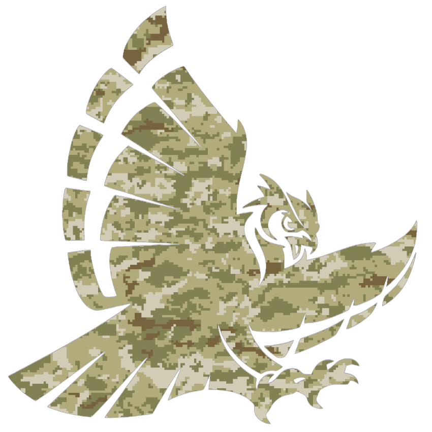 Rice Owls Alternate Logo Salute to Service Camouflage Camo Vinyl Decal PICK SIZE