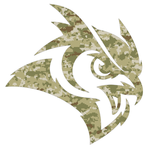 Rice Owls Mascot Logo Salute to Service Camouflage Camo Vinyl Decal PICK SIZE