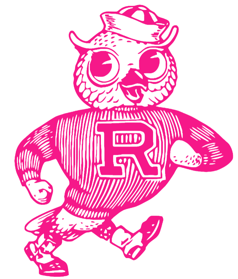 Rice Owls Hot Pink Retro Throwback Logo Premium DieCut Vinyl Decal PICK SIZE