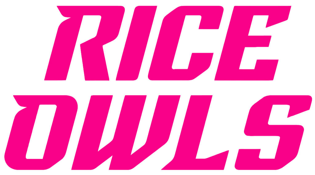 Rice Owls Hot Pink Team Name Logo Premium DieCut Vinyl Decal PICK SIZE