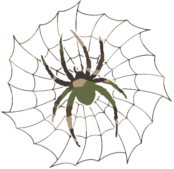 Richmond Spiders Woodland Camo Camouflage Spider Web Logo Premium DieCut Vinyl Decal PICK SIZE