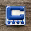 Royal Blue 3D Football Helmet Bumper Captain Patch Jersey C Style - Perfect for Adult & Youth Full Size Football Helmets
