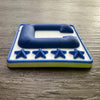 Royal Blue 3D Football Helmet Bumper Captain Patch Jersey C Style - Perfect for Adult & Youth Full Size Football Helmets