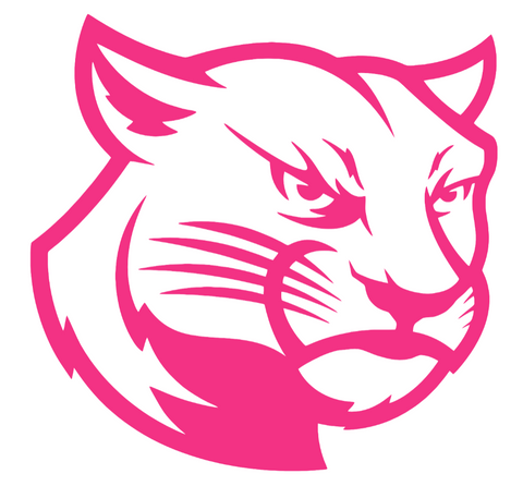 SIU Edwardsville Cougars HOT PINK Team Logo Premium DieCut Vinyl Decal PICK SIZE
