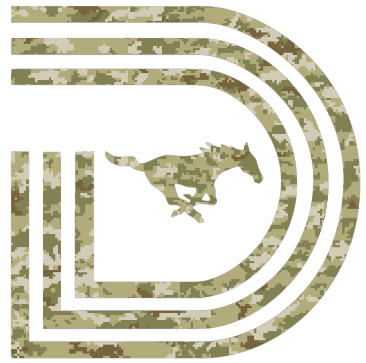 SMU Mustangs Dallas Logo Salute to Service Camouflage Camo Vinyl Decal PICK SIZE