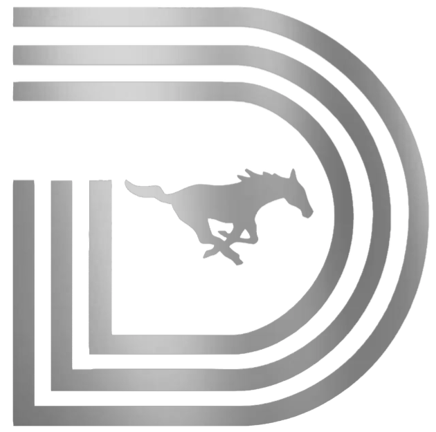 SMU Mustangs SILVER CHROME MIRROR Dallas Logo Premium DieCut Vinyl Decal PICK SIZE