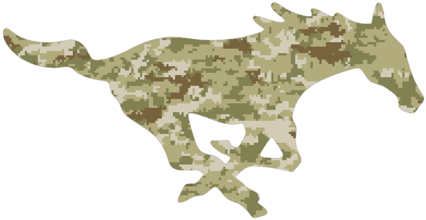 SMU Mustangs Team Logo Salute to Service Camouflage Camo Vinyl Decal PICK SIZE