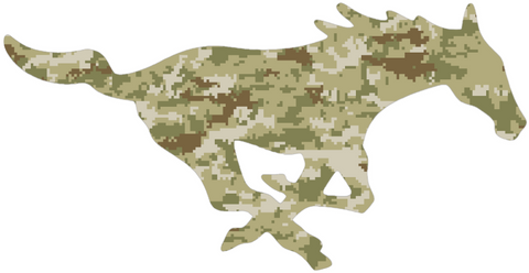 SMU Mustangs Team Logo Salute to Service Camouflage Camo Vinyl Decal PICK SIZE