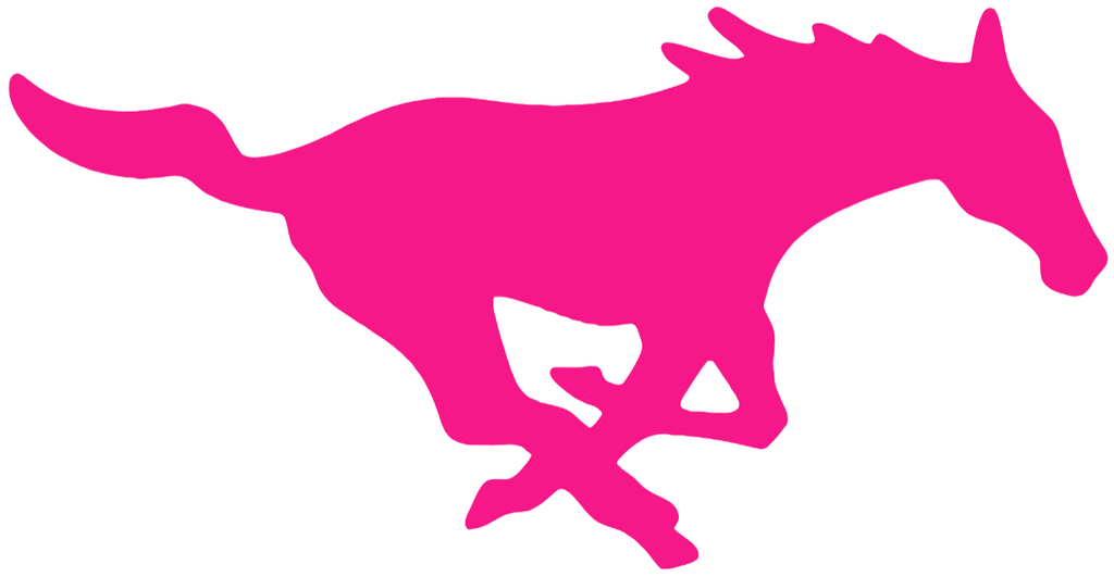 SMU Mustangs Hot Pink Team Logo Premium DieCut Vinyl Decal PICK SIZE