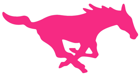 SMU Mustangs HOT PINK Team Logo Premium DieCut Vinyl Decal PICK SIZE