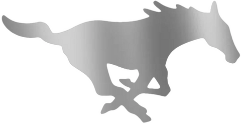 SMU Mustangs SILVER CHROME MIRROR Team Logo Premium DieCut Vinyl Decal PICK SIZE