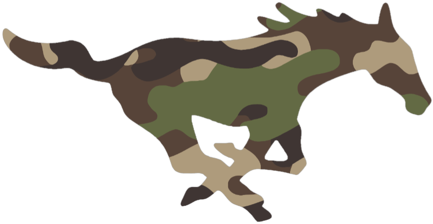 SMU Mustangs Woodland Camo Camouflage Team Logo Premium DieCut Vinyl Decal PICK SIZE