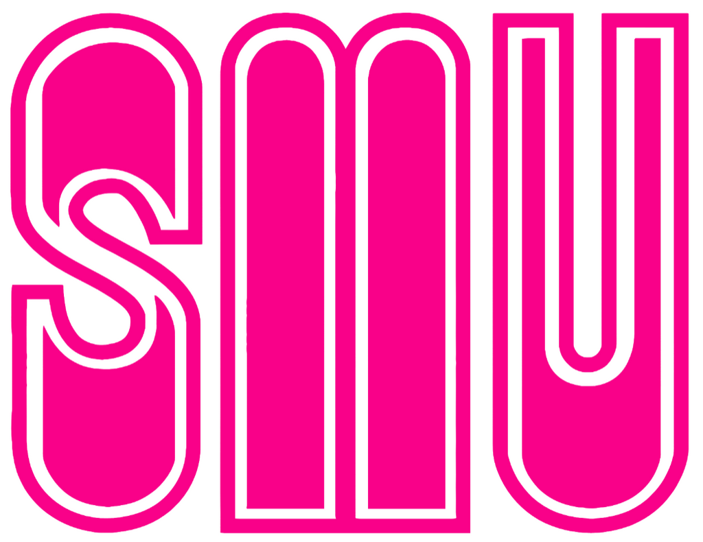 SMU Mustangs Hot Pink Retro Throwback Logo Premium DieCut Vinyl Decal PICK SIZE