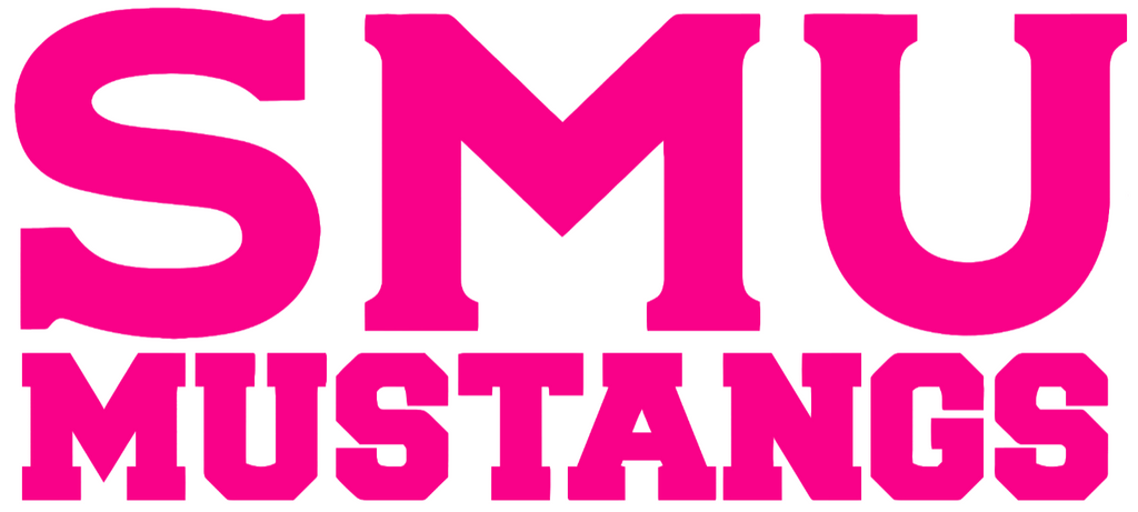 SMU Mustangs Hot Pink Team Name Logo Premium DieCut Vinyl Decal PICK SIZE