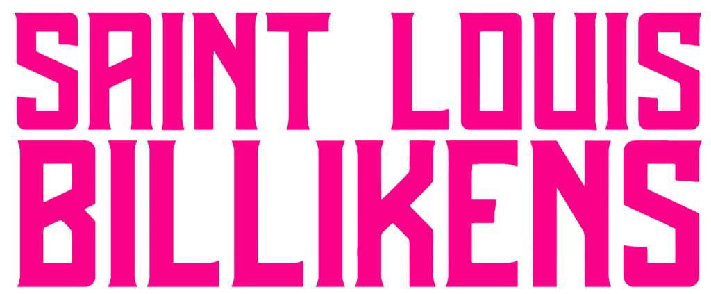 Saint Louis Billikens Hot Pink Team Name Logo Premium DieCut Vinyl Decal PICK SIZE