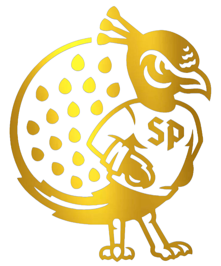 Saint Peters Peacocks GOLD CHROME MIRROR Alternate Logo Premium DieCut Vinyl Decal PICK SIZE