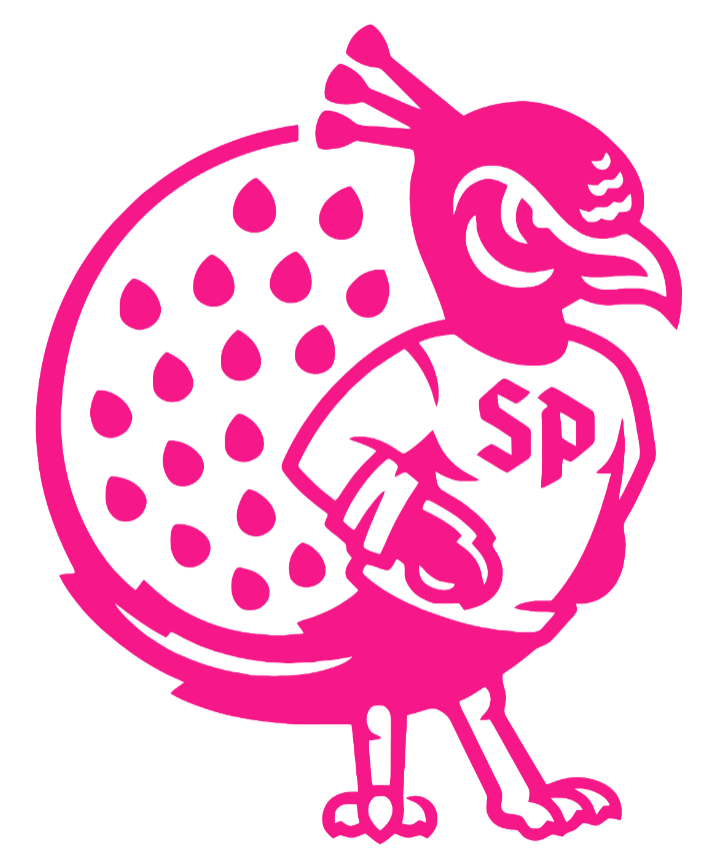 Saint Peters Peacocks Hot Pink Alternate Logo Premium DieCut Vinyl Decal PICK SIZE