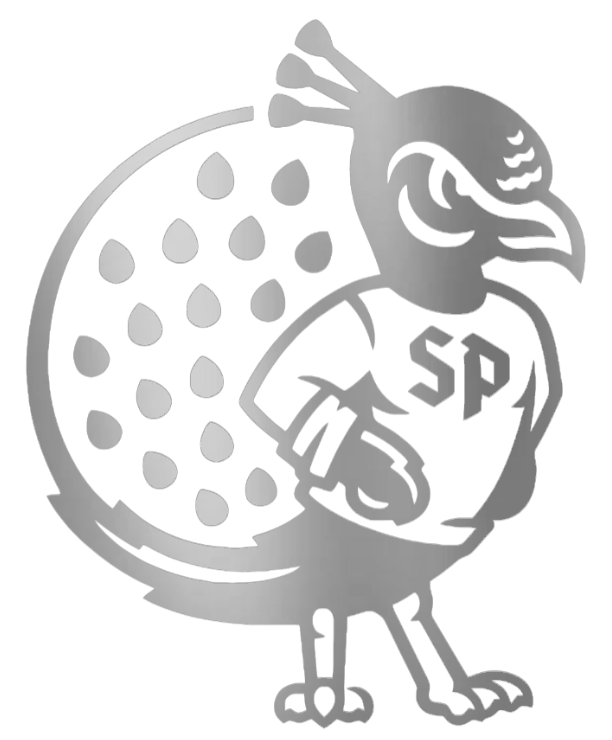 Saint Peters Peacocks SILVER CHROME MIRROR Alternate Logo Premium DieCut Vinyl Decal PICK SIZE