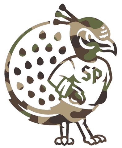 Saint Peters Peacocks Woodland Camo Camouflage Alternate Logo Premium DieCut Vinyl Decal PICK SIZE