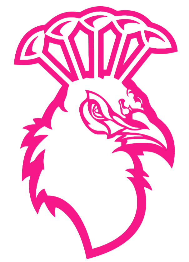 Saint Peters Peacocks Hot Pink Retro Throwback Logo Premium DieCut Vinyl Decal PICK SIZE