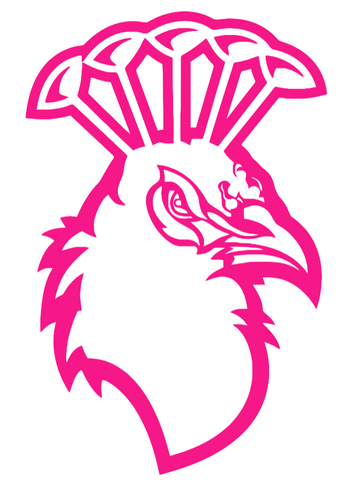 Saint Peters Peacocks Hot Pink Retro Throwback Logo Premium DieCut Vinyl Decal PICK SIZE