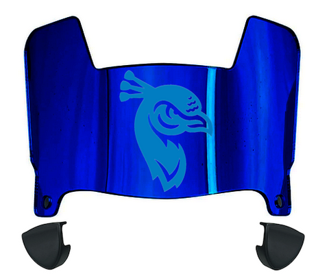 Saint Peters Peacocks Mini Football Helmet Visor Shield w/ Clips - PICK VISOR & LOGO COLOR