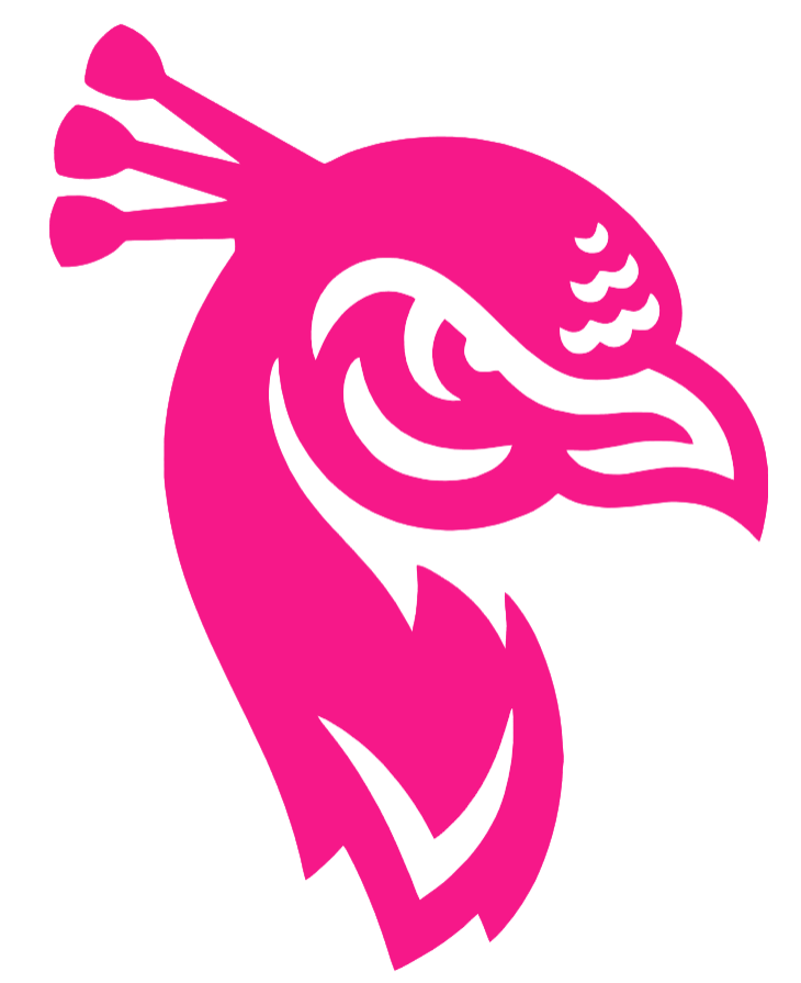 Saint Peters Peacocks Hot Pink Team Logo Premium DieCut Vinyl Decal PICK SIZE