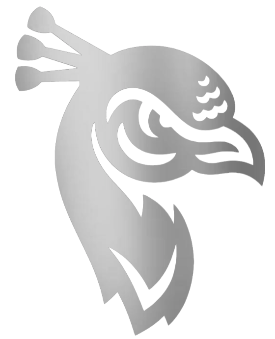 Saint Peters Peacocks SILVER CHROME MIRROR Team Logo Premium DieCut Vinyl Decal PICK SIZE