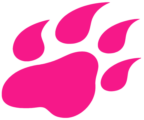 Sam Houston State Bearkats Hot Pink Paw Print Logo Premium DieCut Vinyl Decal PICK SIZE