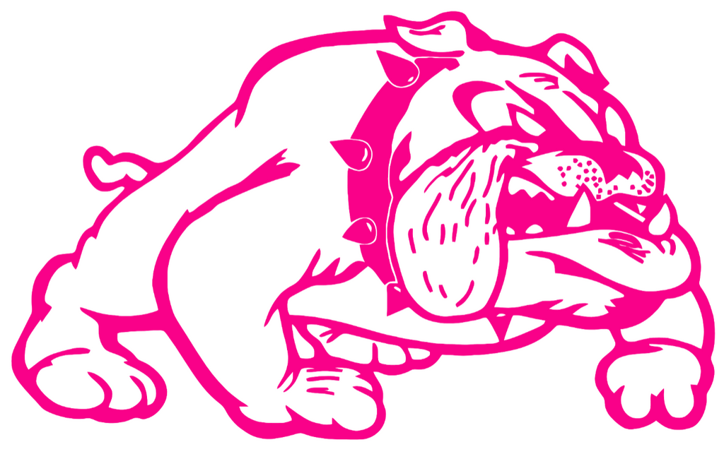Samford Bulldogs Hot Pink Retro Throwback Logo Premium DieCut Vinyl Decal PICK SIZE