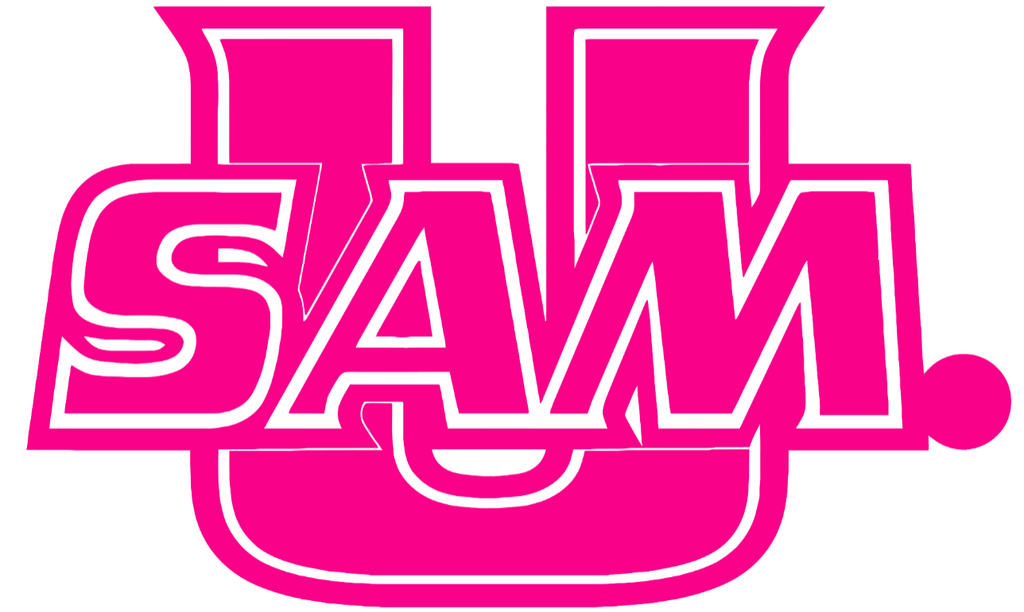 Samford Bulldogs Hot Pink USAM Logo Premium DieCut Vinyl Decal PICK SIZE