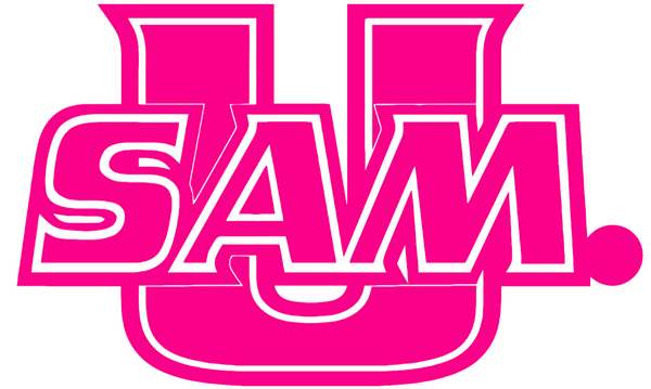 Samford Bulldogs Hot Pink USAM Logo Premium DieCut Vinyl Decal PICK SIZE