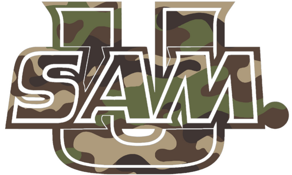 Samford Bulldogs Woodland Camo Camouflage USAM Logo Premium DieCut Vinyl Decal PICK SIZE