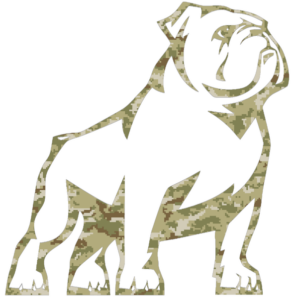 Samford Bulldogs Team Logo Salute to Service Camouflage Camo Vinyl Decal PICK SIZE