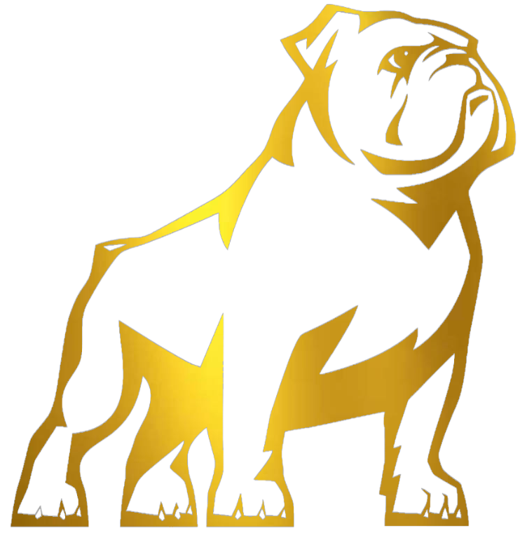 Samford Bulldogs GOLD CHROME MIRROR Team Logo Premium DieCut Vinyl Decal PICK SIZE