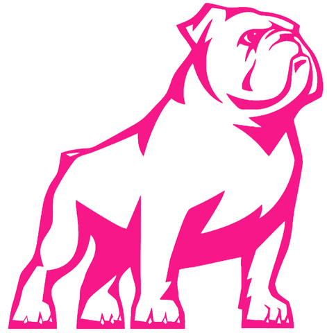 Samford Bulldogs Hot Pink Team Logo Premium DieCut Vinyl Decal PICK SIZE