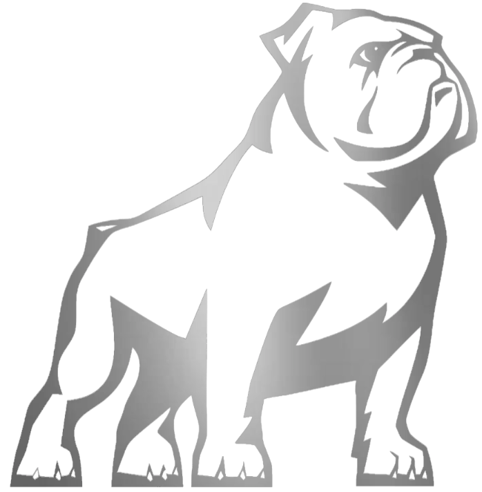 Samford Bulldogs SILVER CHROME MIRROR Team Logo Premium DieCut Vinyl Decal PICK SIZE
