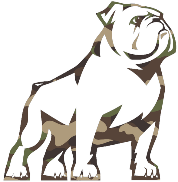 Samford Bulldogs Woodland Camo Camouflage Team Logo Premium DieCut Vinyl Decal PICK SIZE