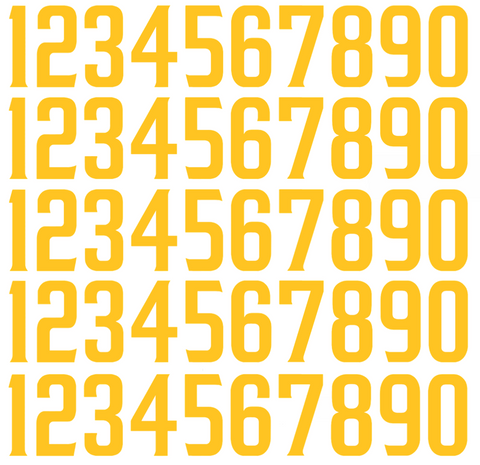 San Diego Padres Baseball Helmet Jersey Style Vinyl Number Decal Sheet Set of 50 #0-9 - Pick Color & Size