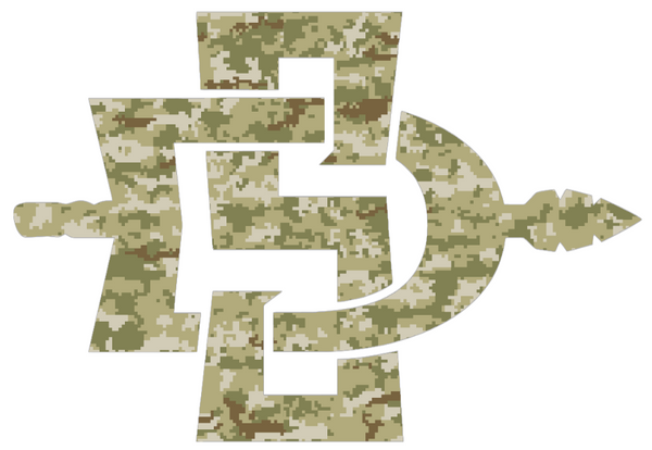 San Diego State Aztecs Team Logo Salute to Service Camouflage Camo Vinyl Decal PICK SIZE