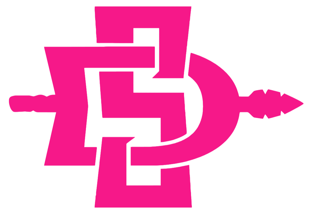 San Diego State Aztecs Hot Pink Team Logo Premium DieCut Vinyl Decal PICK SIZE