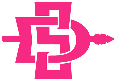 San Diego State Aztecs HOT PINK Team Logo Premium DieCut Vinyl Decal PICK SIZE