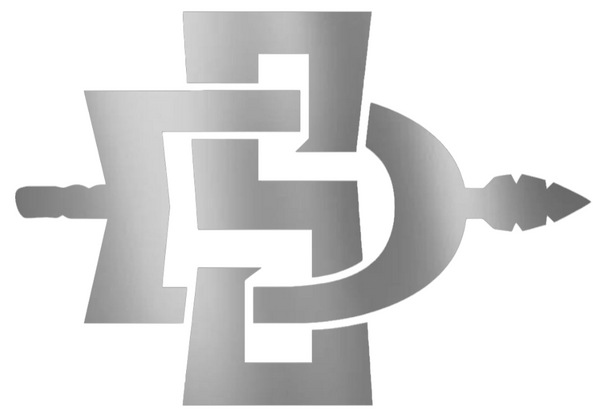San Diego State Aztecs SILVER CHROME MIRROR Team Logo Premium DieCut Vinyl Decal PICK SIZE