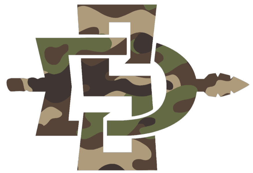 San Diego State Aztecs Woodland Camo Camouflage Team Logo Premium DieCut Vinyl Decal PICK SIZE