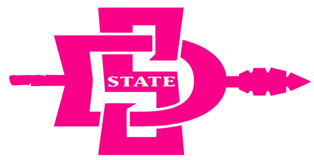 San Diego State Aztecs Hot Pink Retro Throwback Logo Premium DieCut Vinyl Decal PICK SIZE