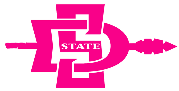 San Diego State Aztecs Hot Pink Retro Throwback Logo Premium DieCut Vinyl Decal PICK SIZE